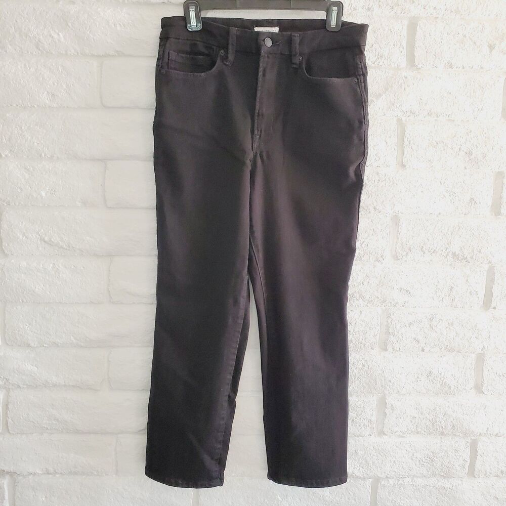GOOD AMERICAN Good Curve High Rise Straight Stretch Black Jeans GCST47SBT 10/30